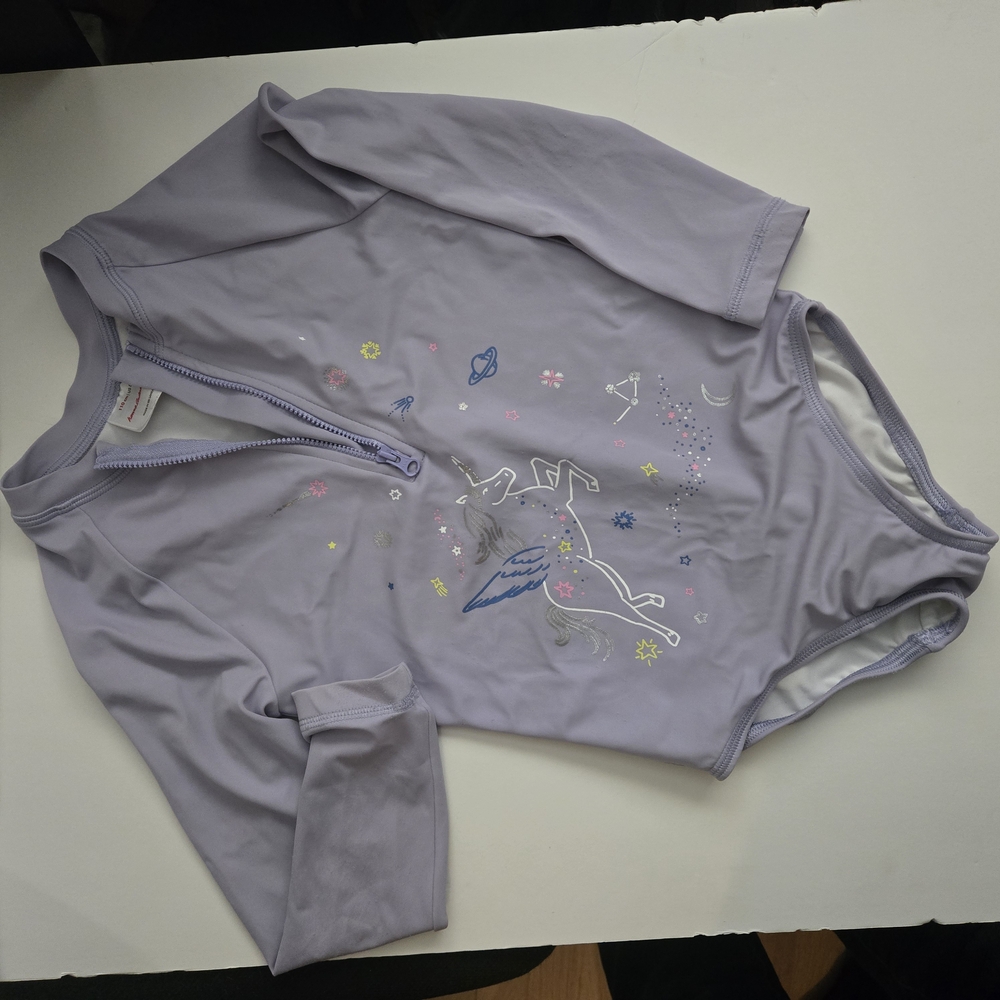 Hanna Andersson Lavender Unicorn Long Sleeve Swimsuit